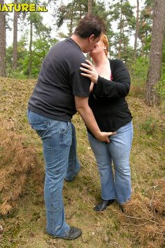 filthy mature couple fucking and playing in the woods