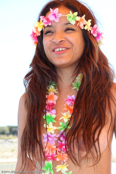 32 year old island girl Vera Waang slips off her coconuts while sailing