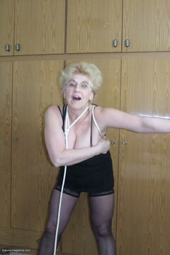 Kinky granny loves to get tied up