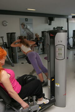 Mature ladies in the gym getting sweaty and naked