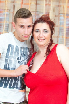 Naughty BBW fooling around with her toy boy